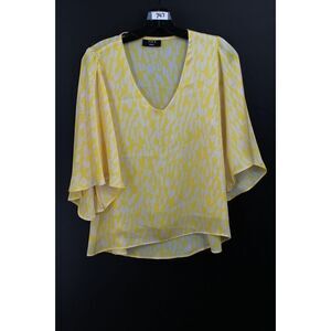 VICI YELLOW & WHITE V-NECK LAYER BLOUSE SIZE SMALL
